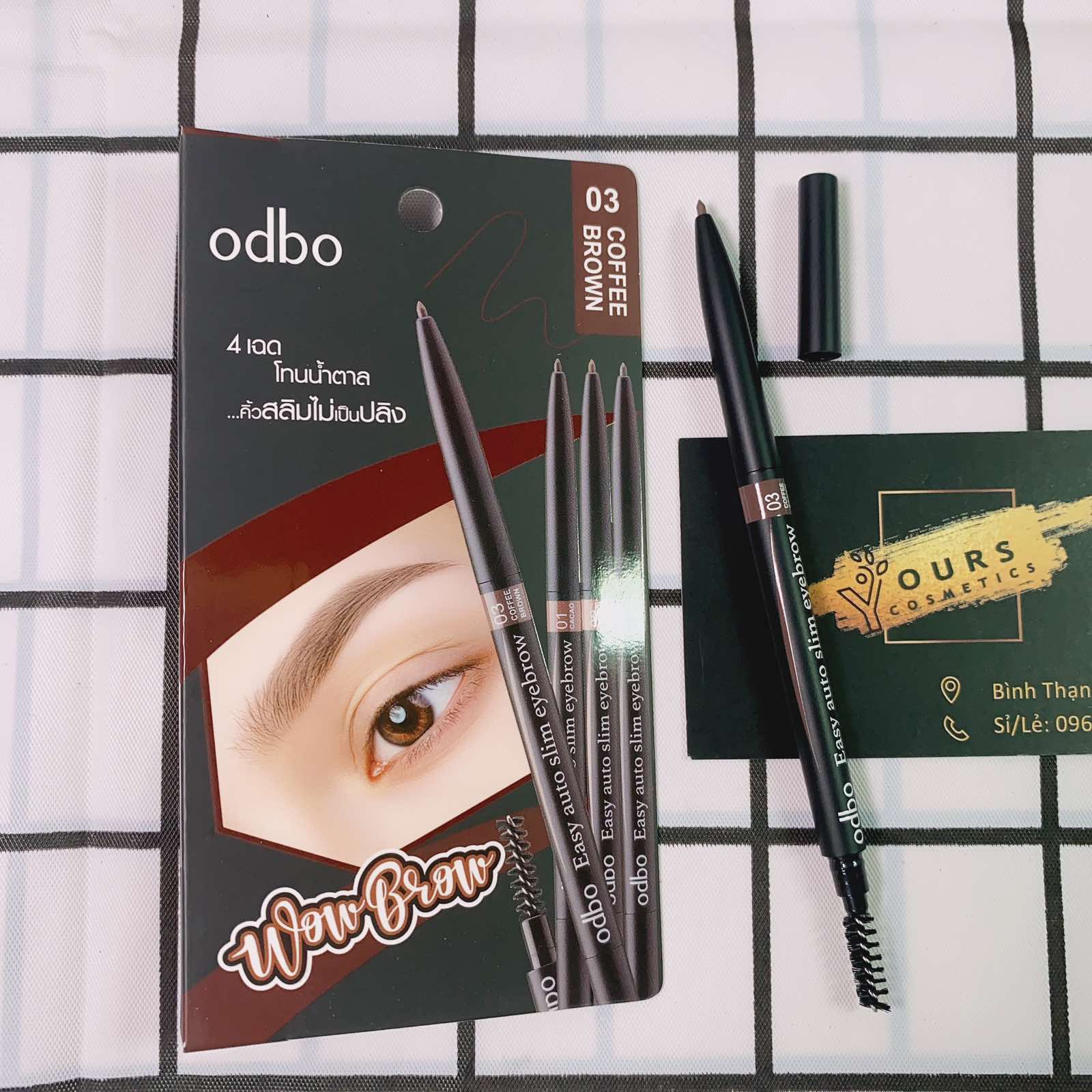 Chì kẻ mày 2 đầu odbo easy auto slim eyebrow wowbrow od781 - chì kẻ mày odbo dạng vặn