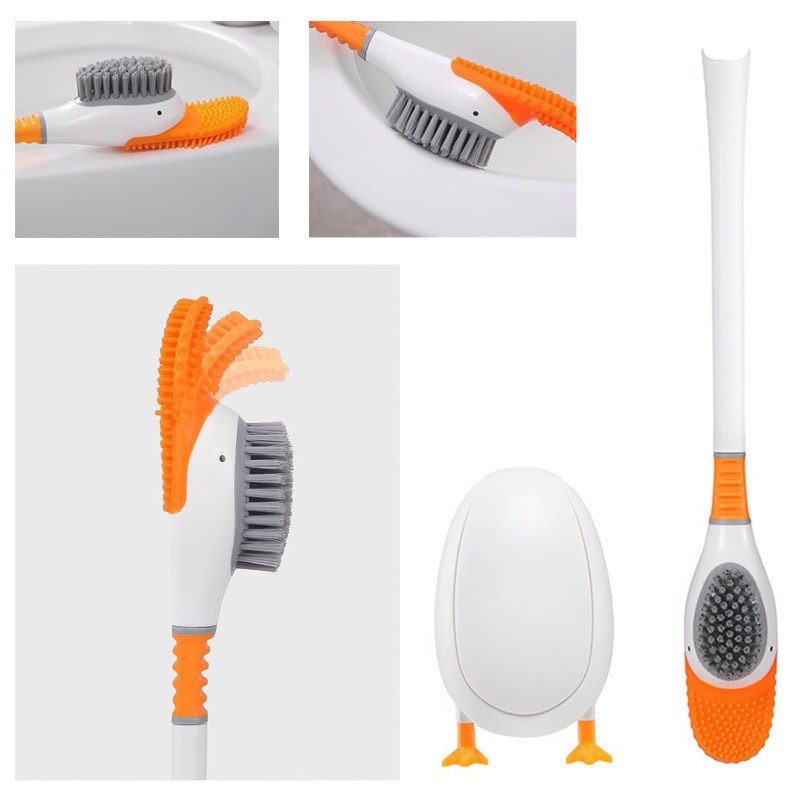 Bàn chải nhà vệ sinh hình vịt, cây cọ toilet bồn cầu hình con vịt đa năng
