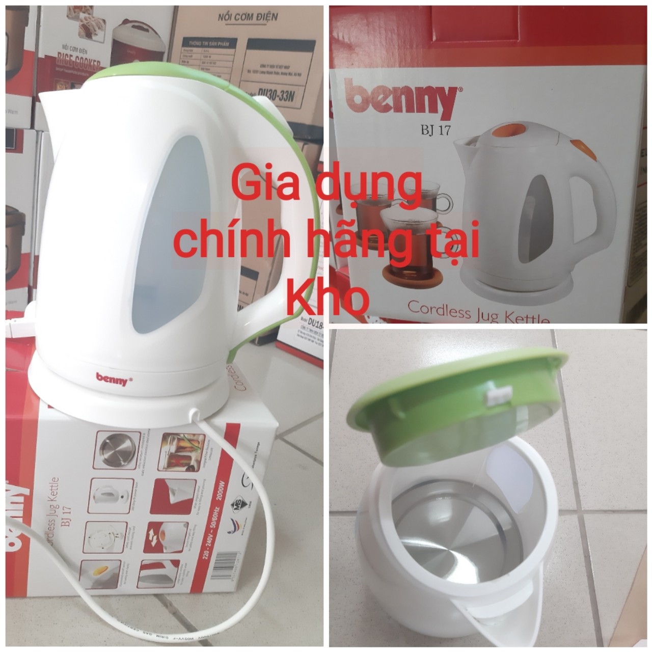Bình đun siêu tốc Benny BJ17 1.7L Malaysia