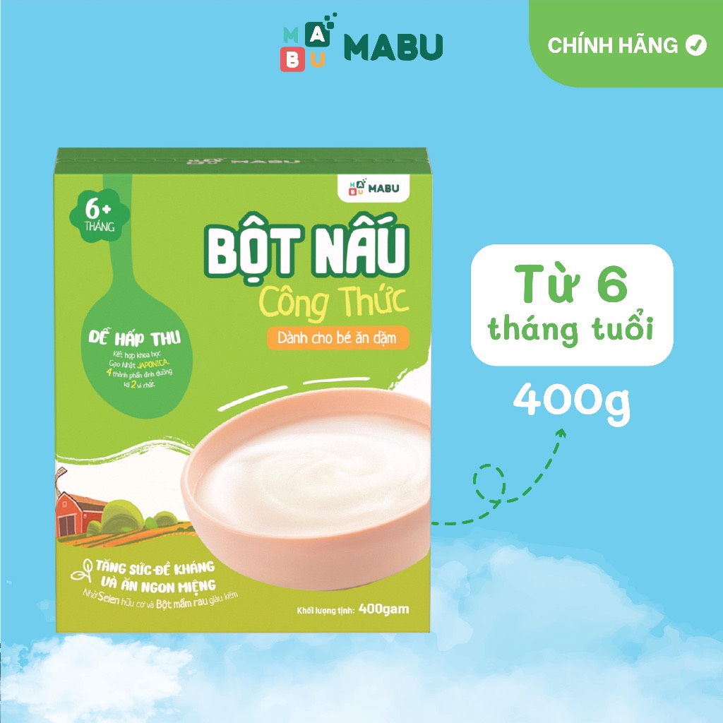 Bột / cháo hạt vỡ / cháo nguyên hạt nấu nhanh Mabu cho bé ăn dặm 400gr - 900gr