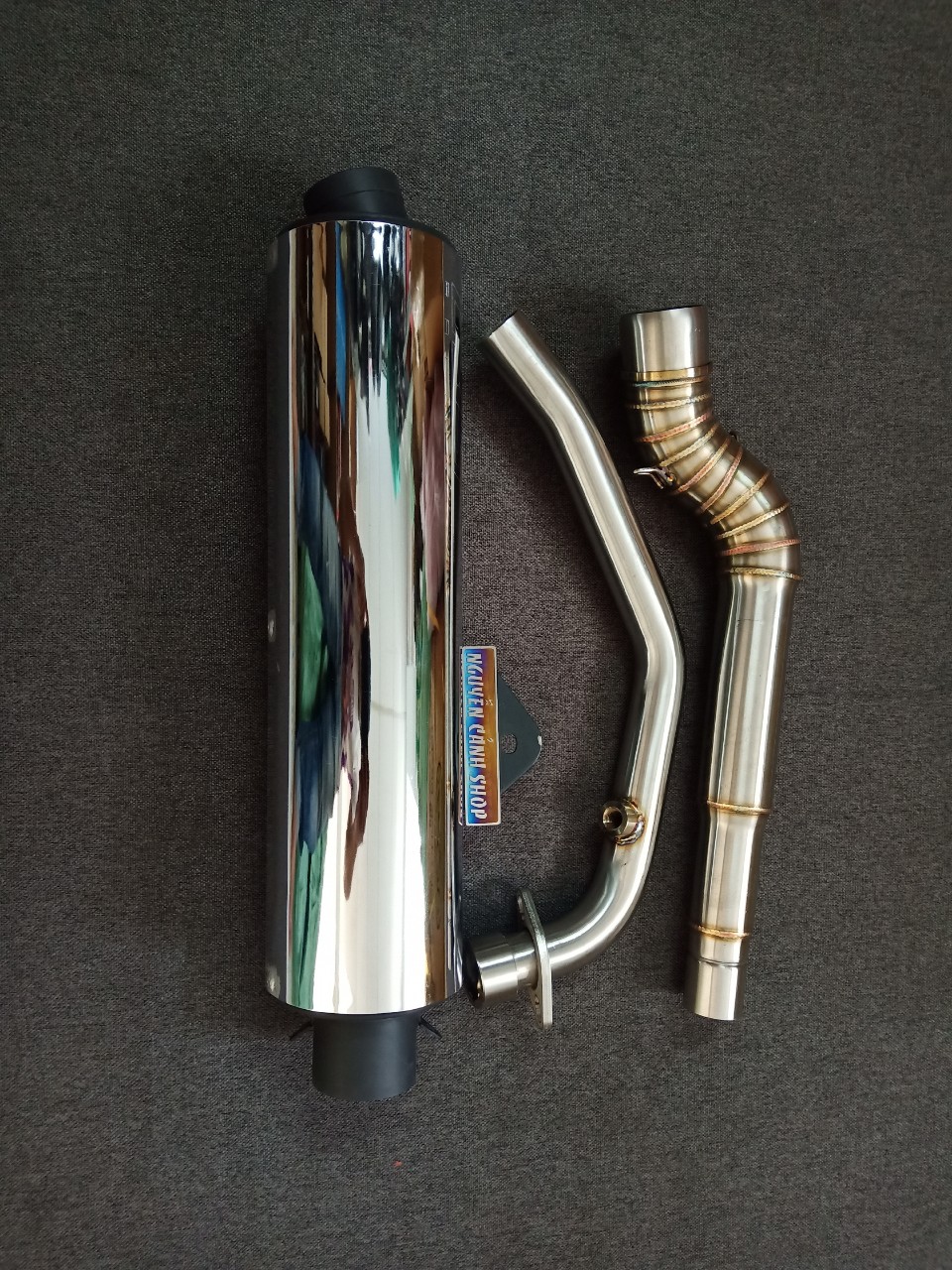 pô sonic gắn winner 150 V1 cổ hai khúc