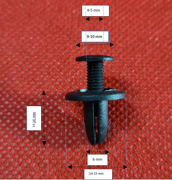 BỘ 10 VÍT NỞ NHỰA ĐƯỜNG KÍNH 6MM GẮN CẢN VÀ LÒNG DÈ CÁC DÒNG XE Ô TÔ