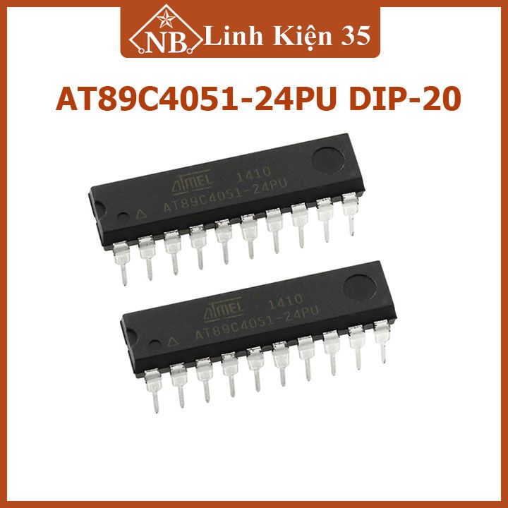 Ic vi điều khiển at89c4051-24pu chân cắm dip 20