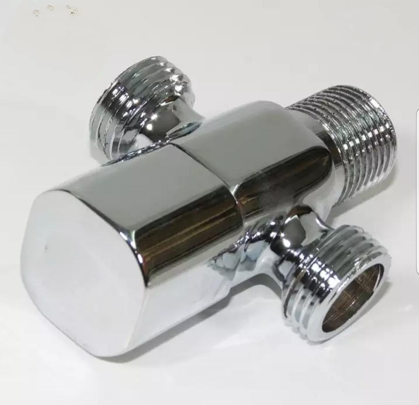 ( Loại tốt) Van Tê chia nước, điều chỉnh/giảm áp và khóa (Trắng bạc)