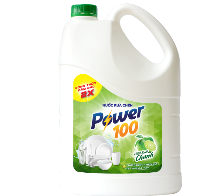 NƯỚC RỬA CHÉN POWER100 TINH DẦU CHANH - 3,8KG