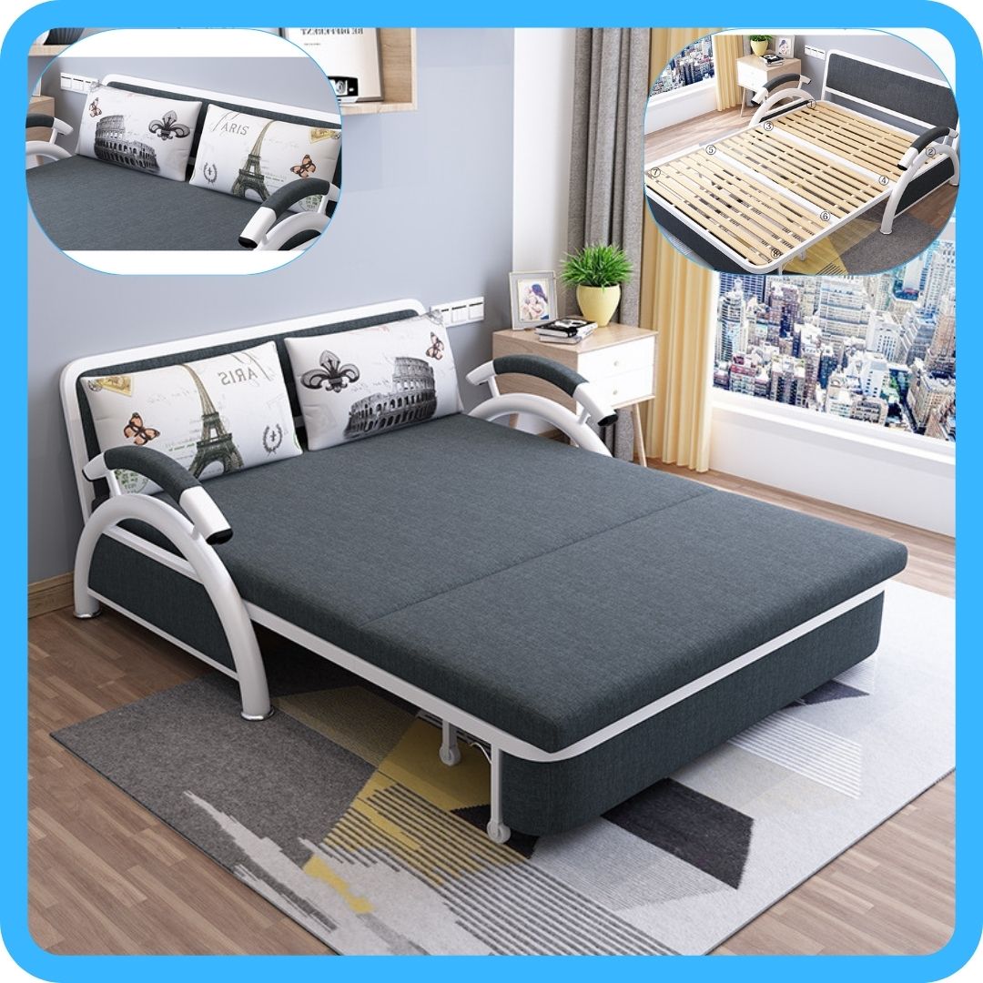 Giường sofa giường xếp gấp gọn thành ghế tiện ích loại 1m58 x 1m95 tiết kiệm không gian ngôi nhà