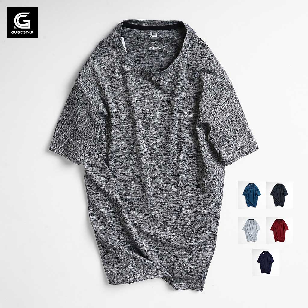 [HCM]Áo Thun Nam MÈ LOGO CHÌM (55-95KG) Gugostar G338 Thun Lạnh Co Giãn 4 Chiều