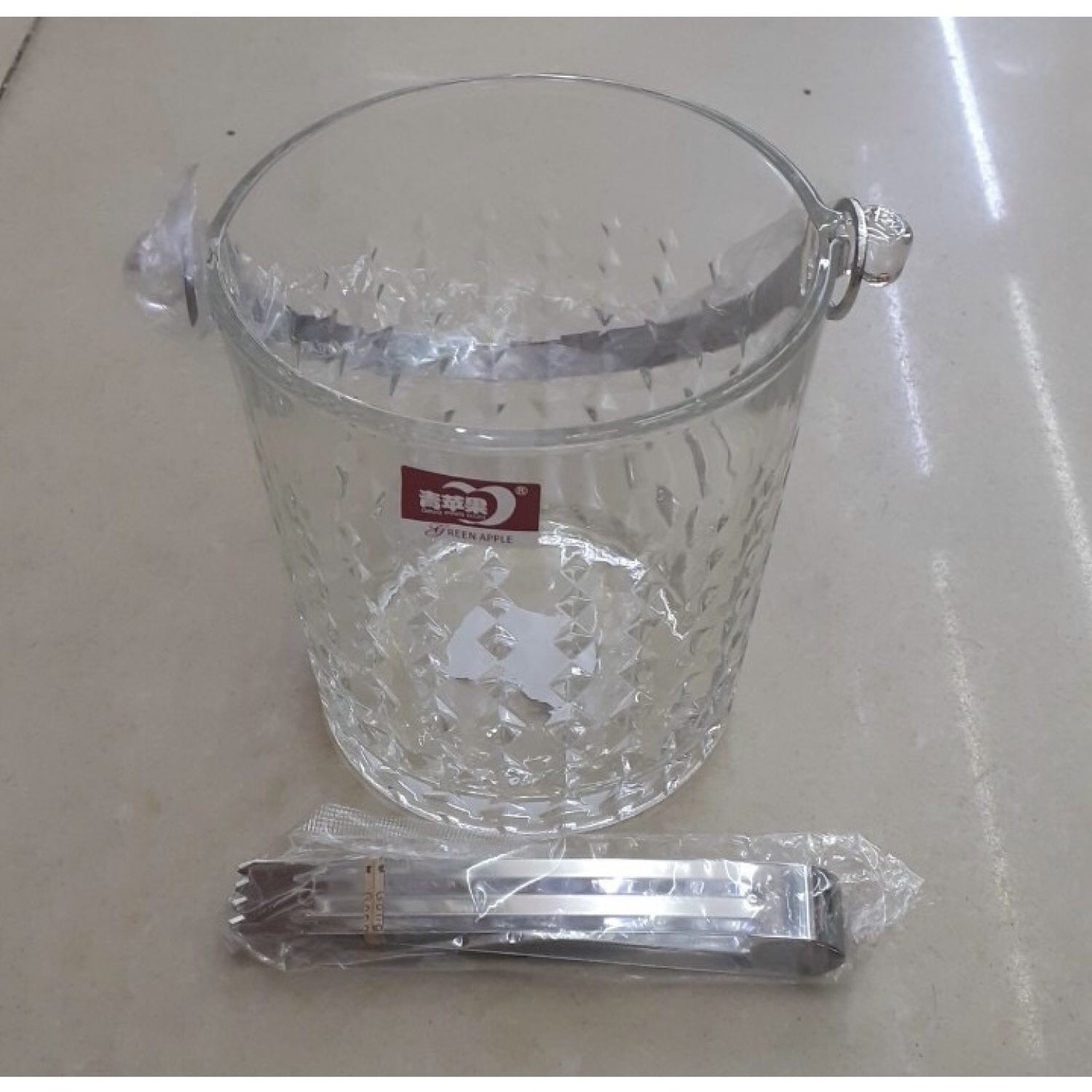 Xô đá thủy tinh ngâm chai rượυ Green Apple