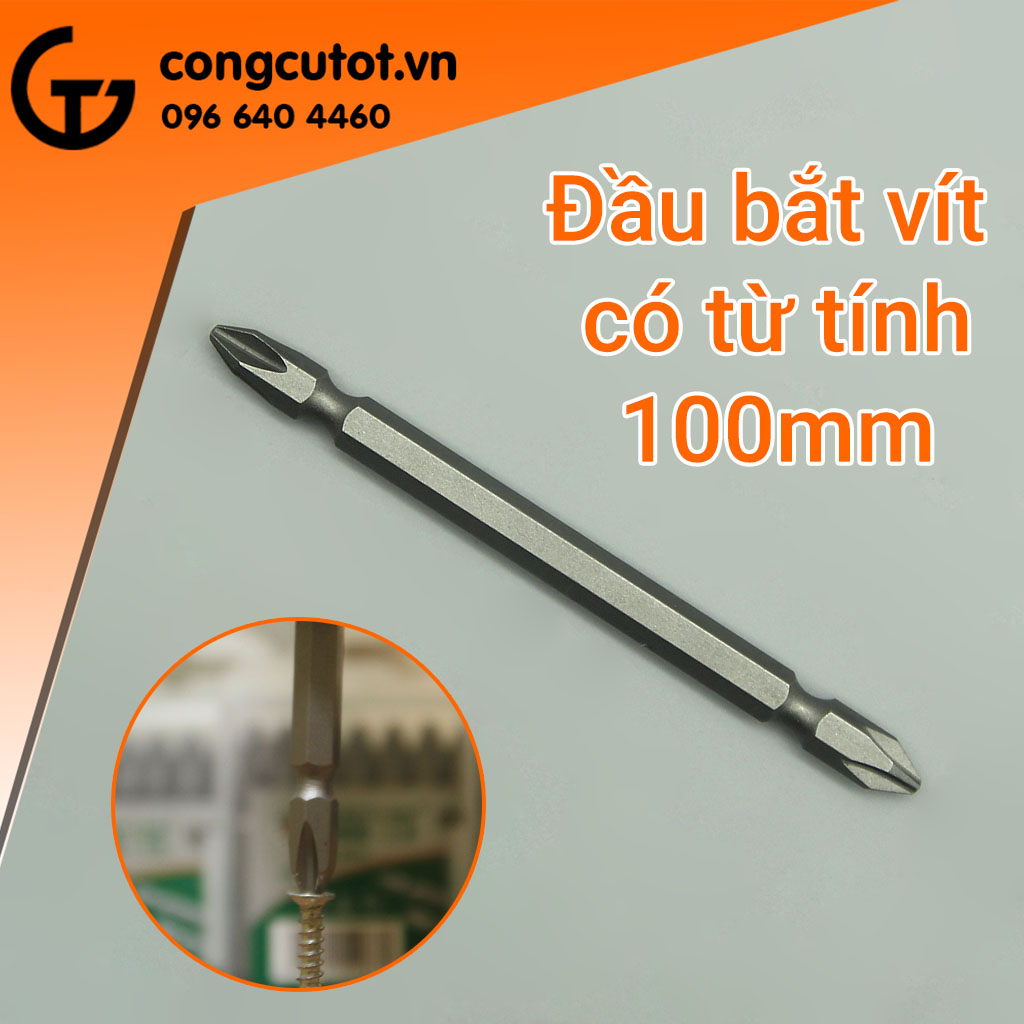 Mũi bắt vít 2 đầu 4 cạnh 65mm, 100mm PH2 Berrylion