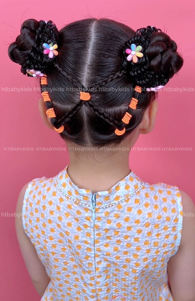 Dây Buộc Tóc Kiểu Tóc Giả Phong Cách Dễ Thương Cho Bé Gái
