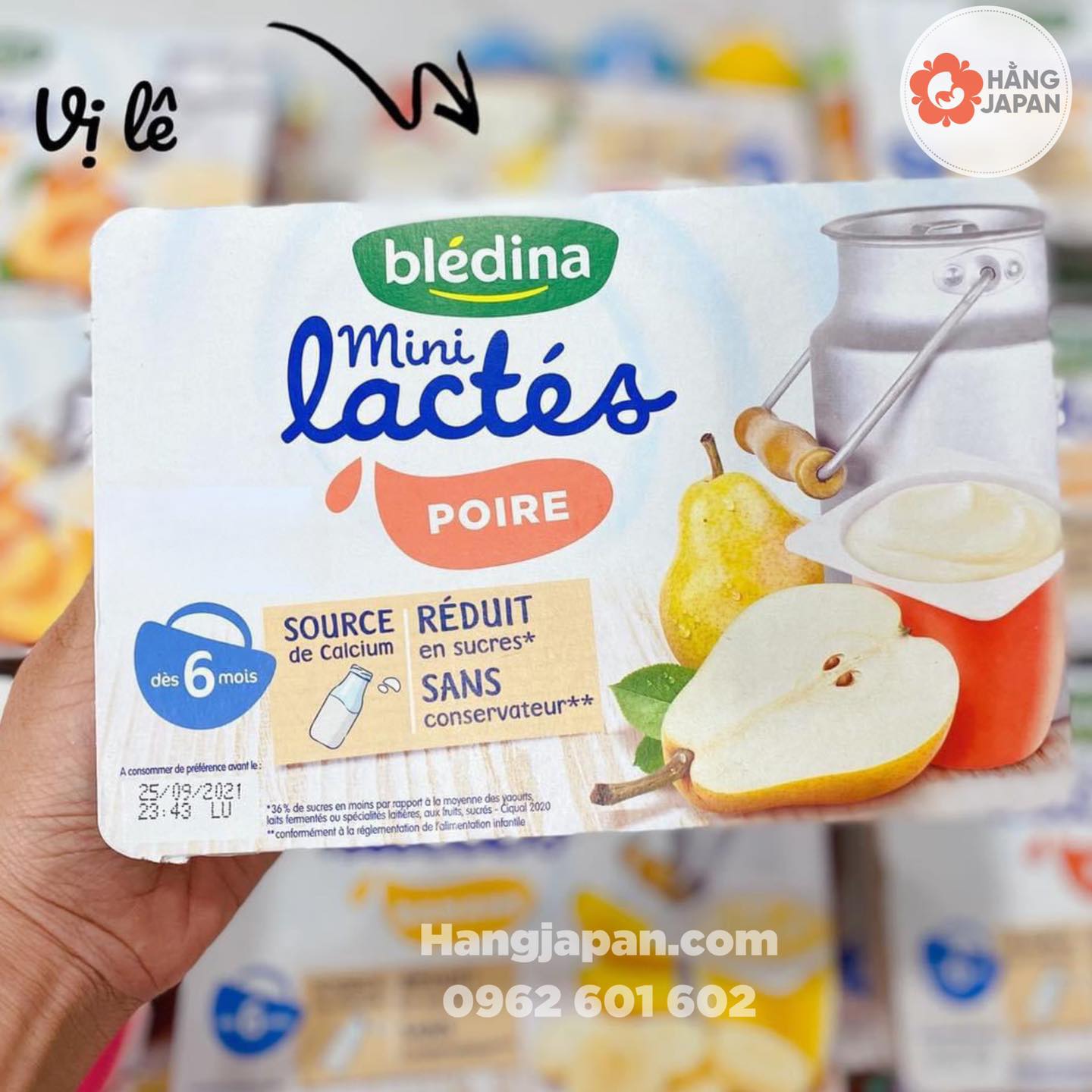 Sữa chua Bledina đủ vị lốc 6 hộp cho bé từ 6M+ Hàng Pháp