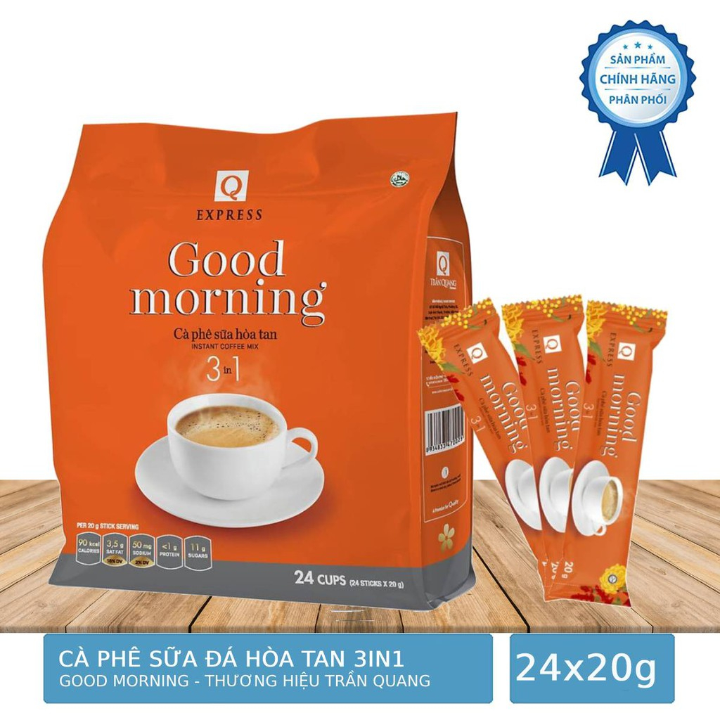 Cà phê sữa Good Morning Trần Quang 480g (bịch 24 gói * 20g)