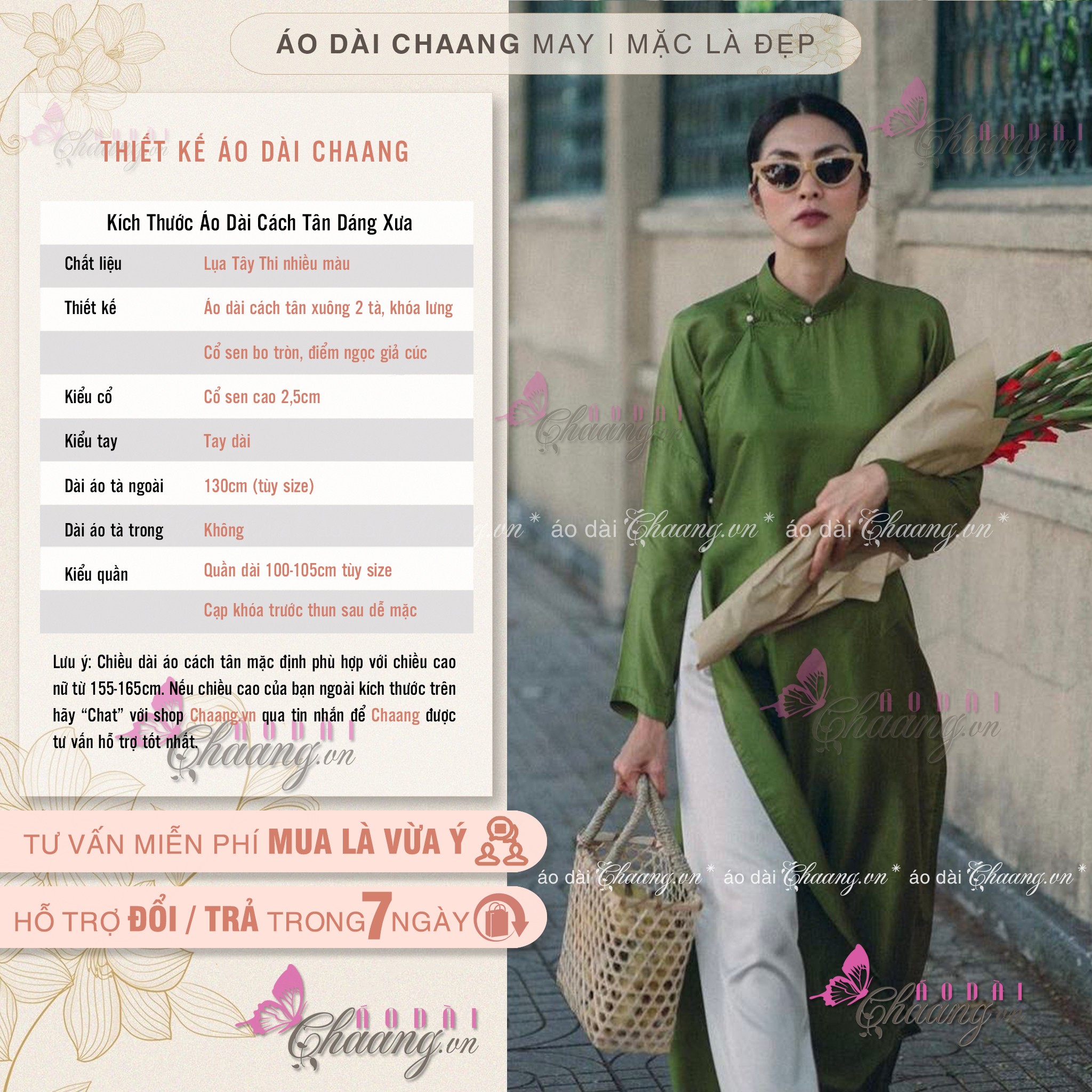 Áo Dài Truyền Thống Cách Tân Nữ Dáng Suông Xưa Xuông Rộng Dễ Mặc Che Khuyết Điểm Chụp Hình Lễ Tết Đẹp