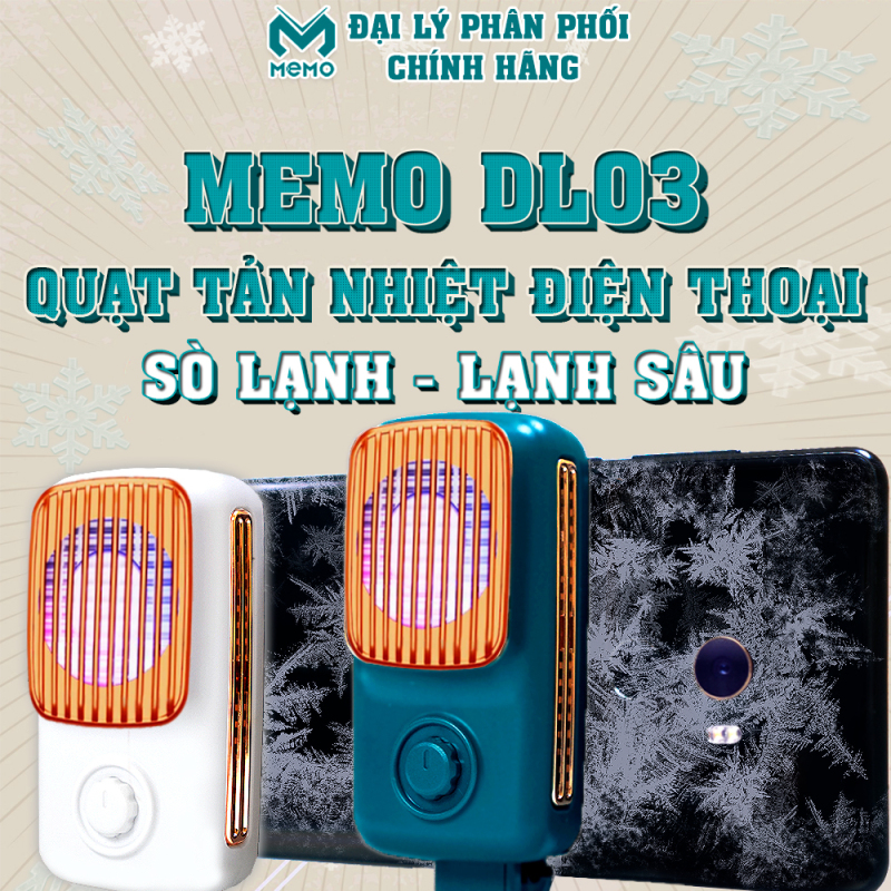 Quạt tản nhiệt điện thoại có sò lạnh chính hãng Memo DL03 / Memo DL05 / Memo DL07 / Memo DL08 hỗ trợ cổng sạc Type C