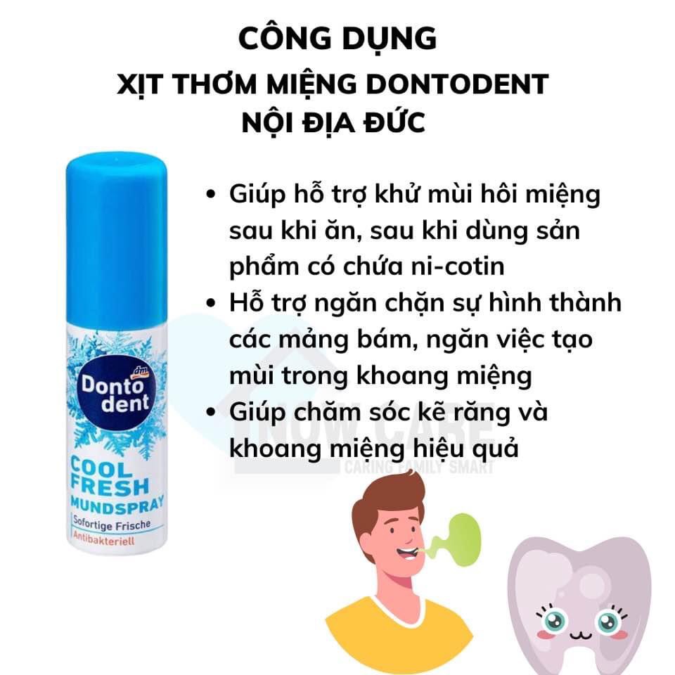 XỊT THƠM MIỆNG DONTODENT MUNDSPRAY COOL FRESH-15ML (ĐỨC)