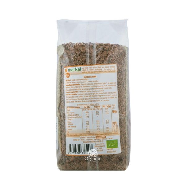 Hạt lanh nâu hữu cơ markal 500g