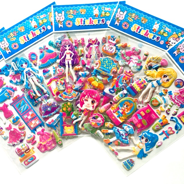 [HCM]Set 10 Bộ Sticker Dán Nổi Búp Bê 3D