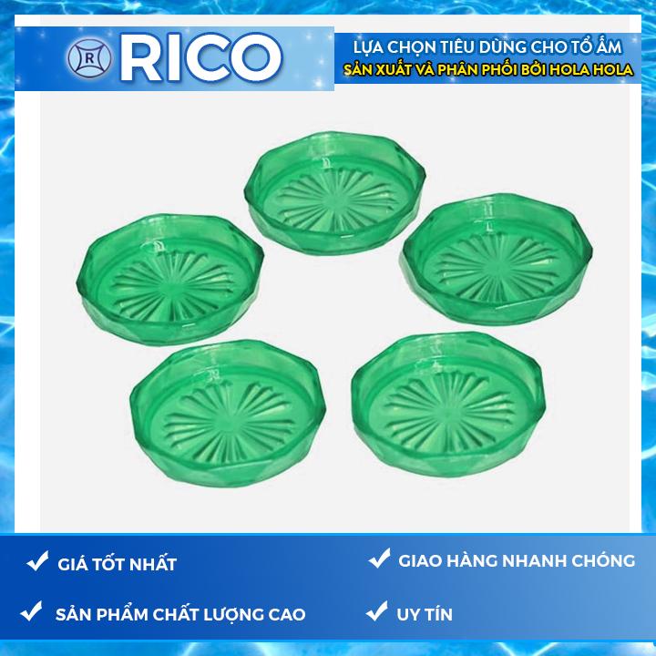 Bộ 5 miếng đế lót ly kim cương Rico (Xanh lá)