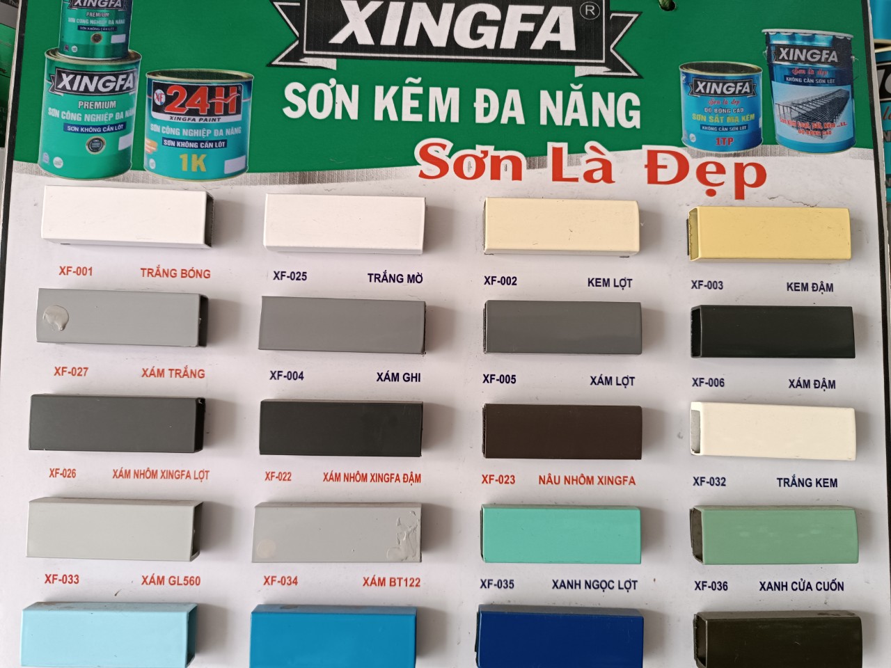 Sơn sắt mạ kẽm 2 thành phần XINGFA màu XINFA đậm 022