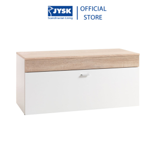 Ghế băng JYSK Belle gỗ công nghiệp trắng sồi R80xS35xC47cm thumbnail