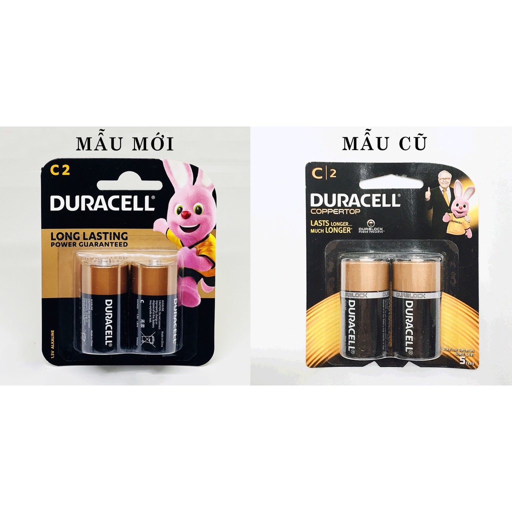 Combo 5 Vỉ pin trung C Duracell Alkaline (1 vỉ 2 viên) cao cấp