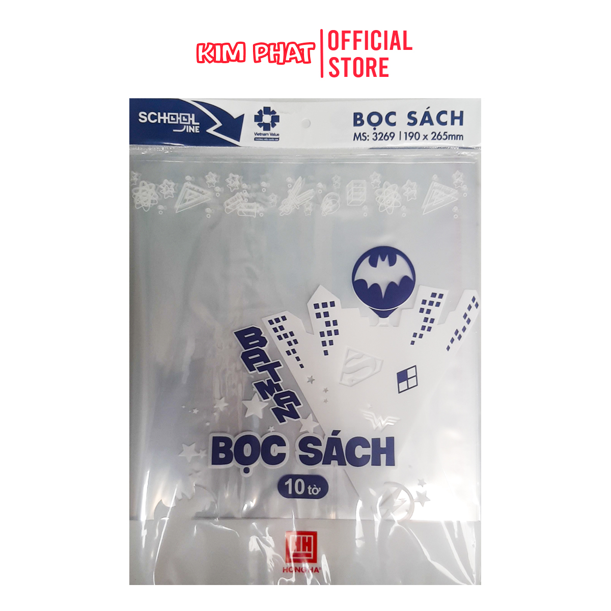 Bọc vở, bọc sách to nilong Hồng Hà (10 cái)
