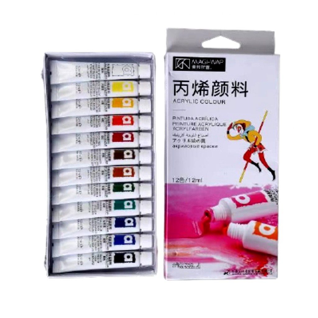 Sét Bột Vẽ Cọ Bản 12 màu trang trí móng làm dẹp nail mi thời trang nữ