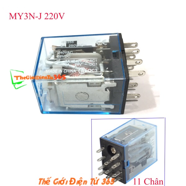 Relay trung gian my3n-j 220v 5a 11 chân