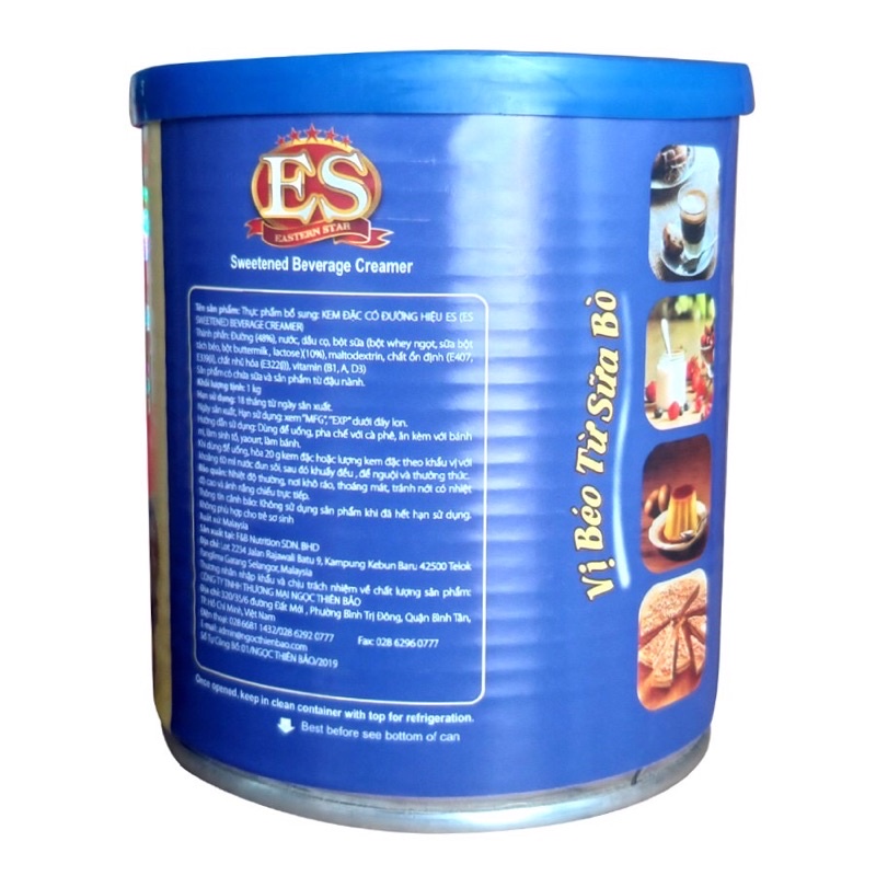 Combo 5 lon Sữa đặc ES 1kg (nắp xanh)