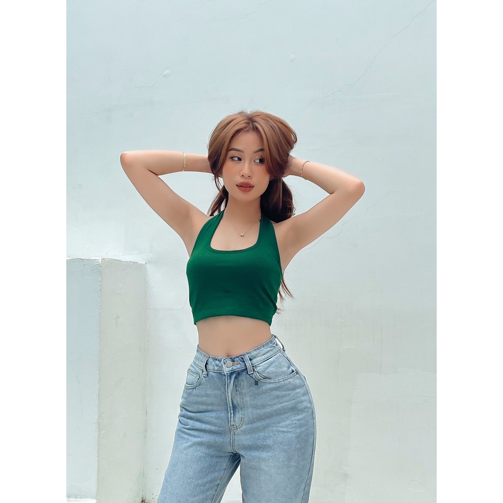 Áo croptop cổ yếm CHICMONKI CAT02