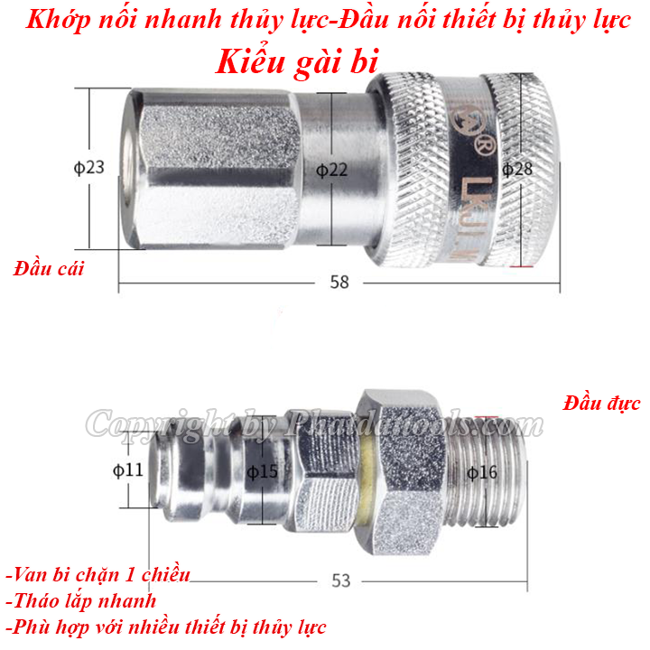 Đầu nối nhanh thủy lực