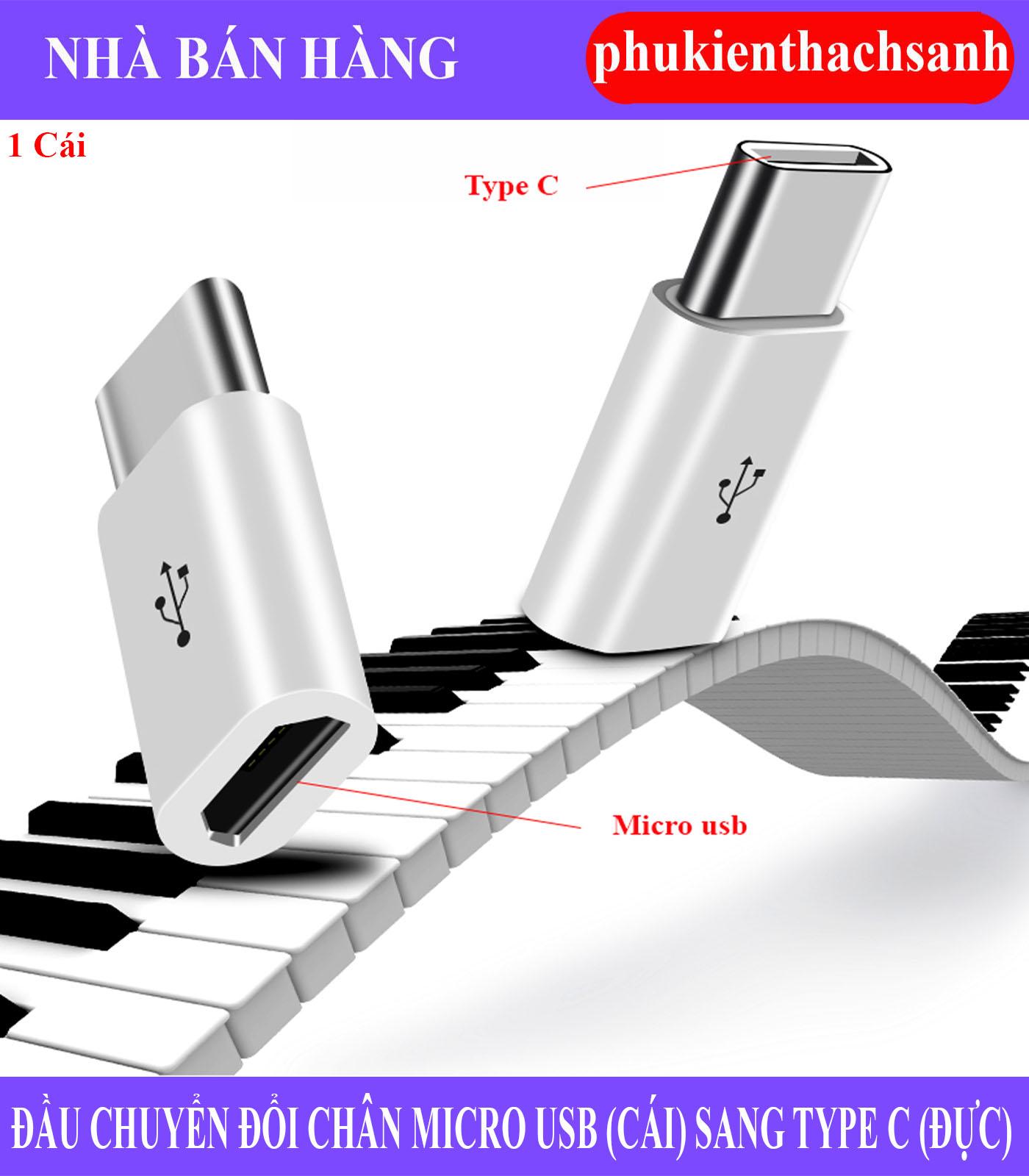 Đầu chuyển đổi chân Micro USB (Cái) sang Type C (Đực)