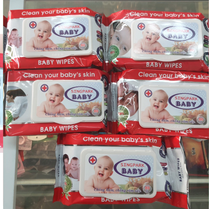 COMBO 5 KHĂN GIẤY ƯỚT BABY 80 MIẾNG