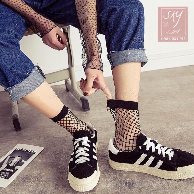 [Rẻ vô địch] Tất lưới, vớ lưới cổ chân ngắn