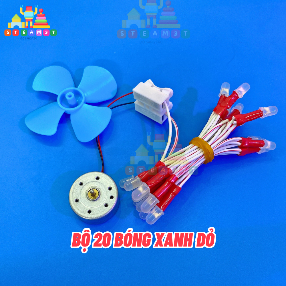 Đèn LED thả diều, Bộ đèn motor quạt gió thả diều , Bộ phát điện gió lắp cho diều - LK0069
