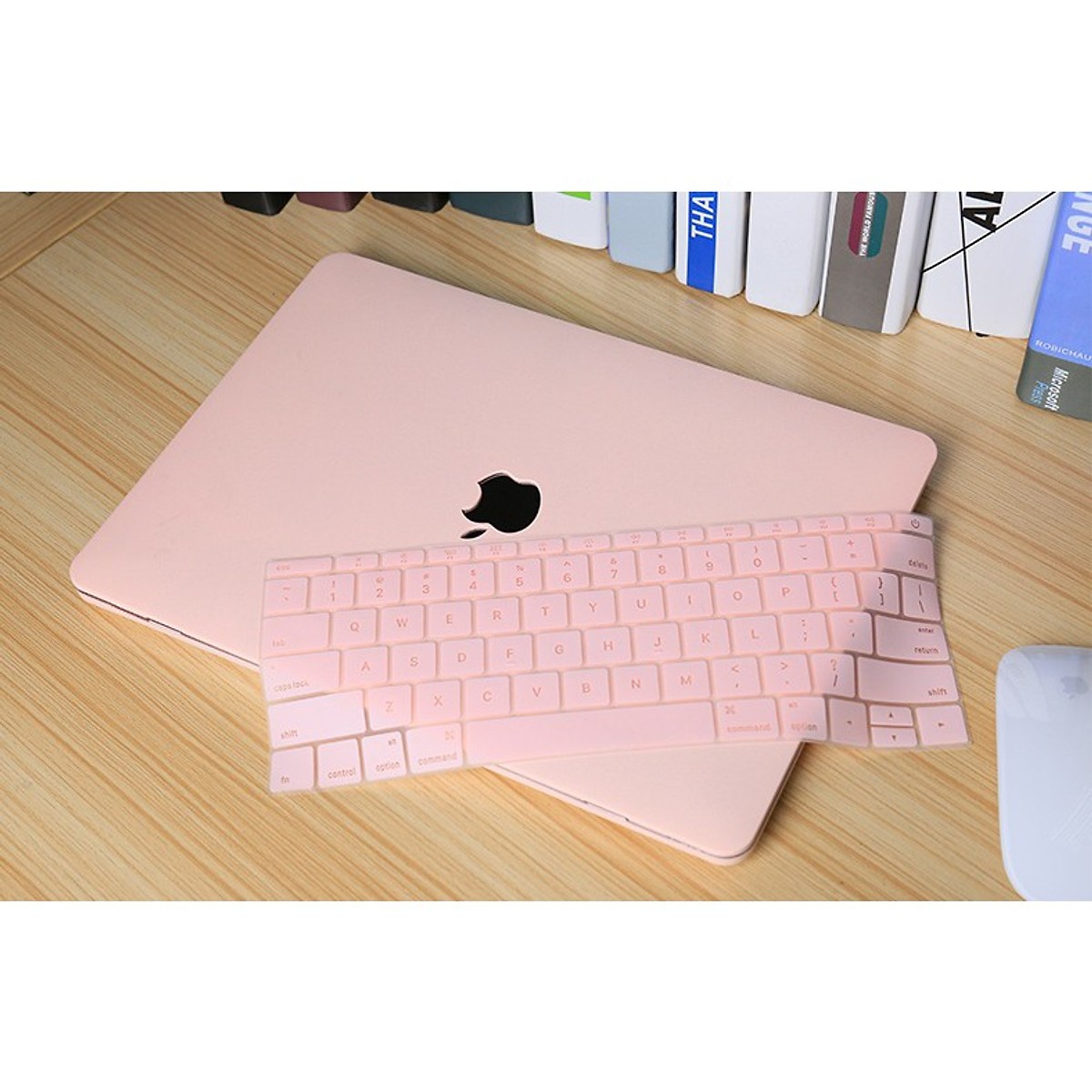 Combo Case ,Ốp + Phủ Phím Macbook Hồng Pastel ( Tặng Nút Chống Bụi )
