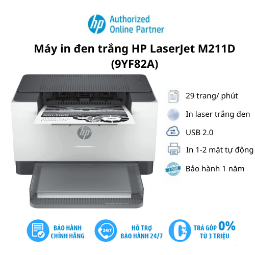 [Voucher 12% max 500K]Máy in Laser trắng đen HP LaserJet M211d (9YF82A) / M211dw/Wifi (9YF83A)