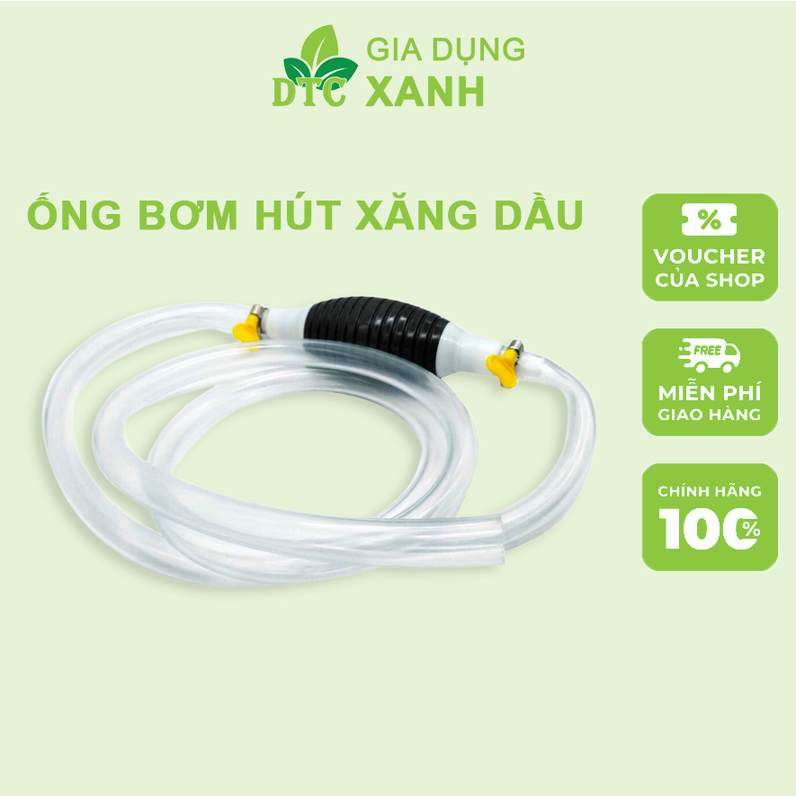 Ống Bơm Hút Xăng Dầu Chất Lỏng Bóp Tay, Bơm hút tự động nước, rượu, xăng dầu chất lỏng bơm hút hóa chất bóp tay dây 1M