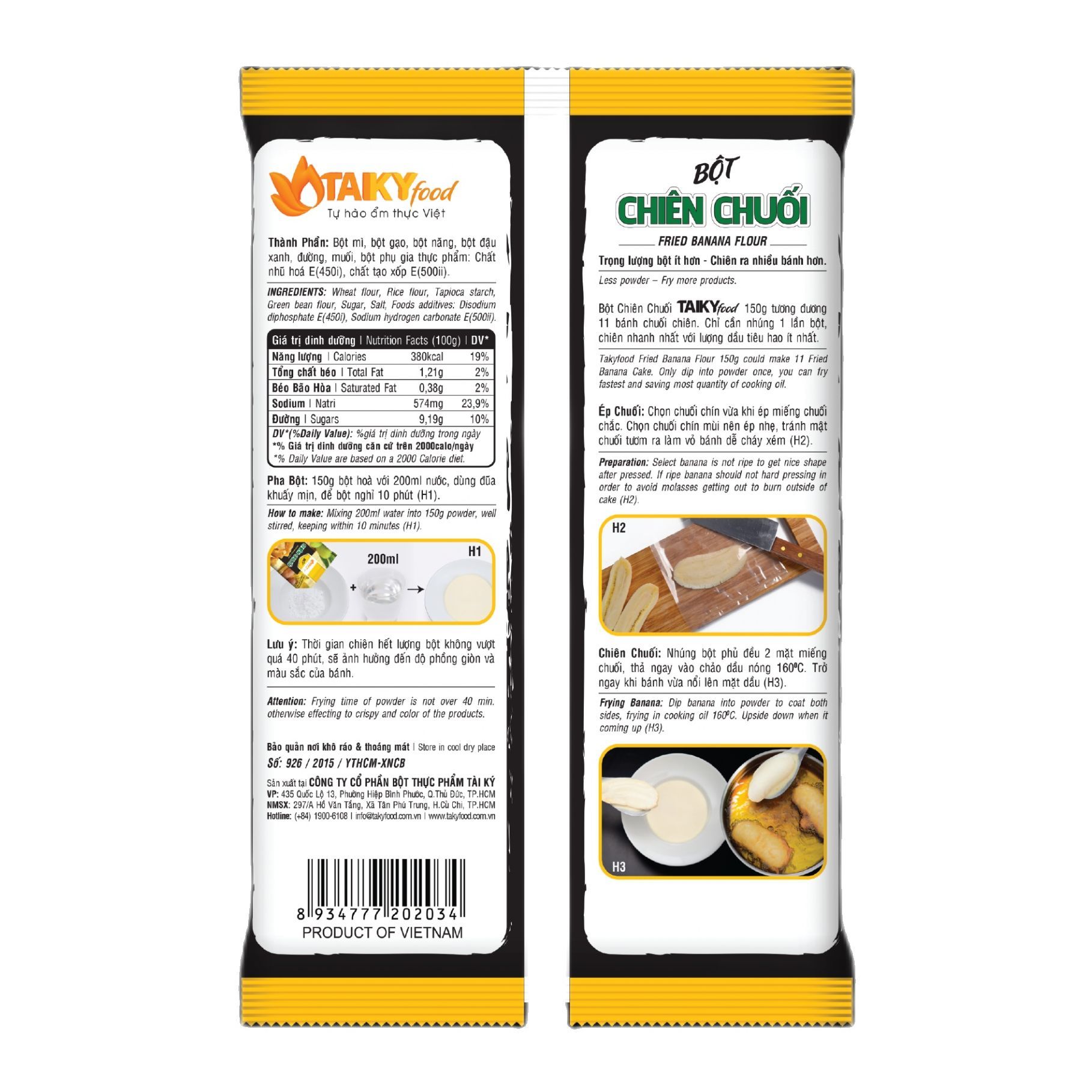 GÓI 150GR BỘT CHIÊN CHUỐI TÀI KÝ