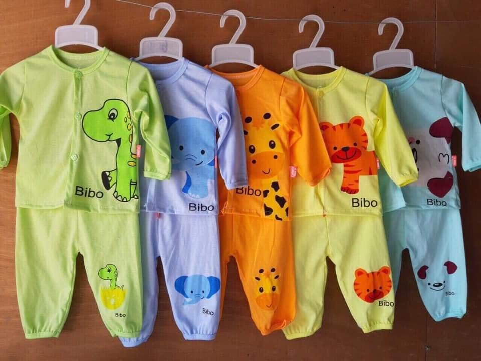 Combo 5 bộ dài tay cài khuy Bibo cho bé