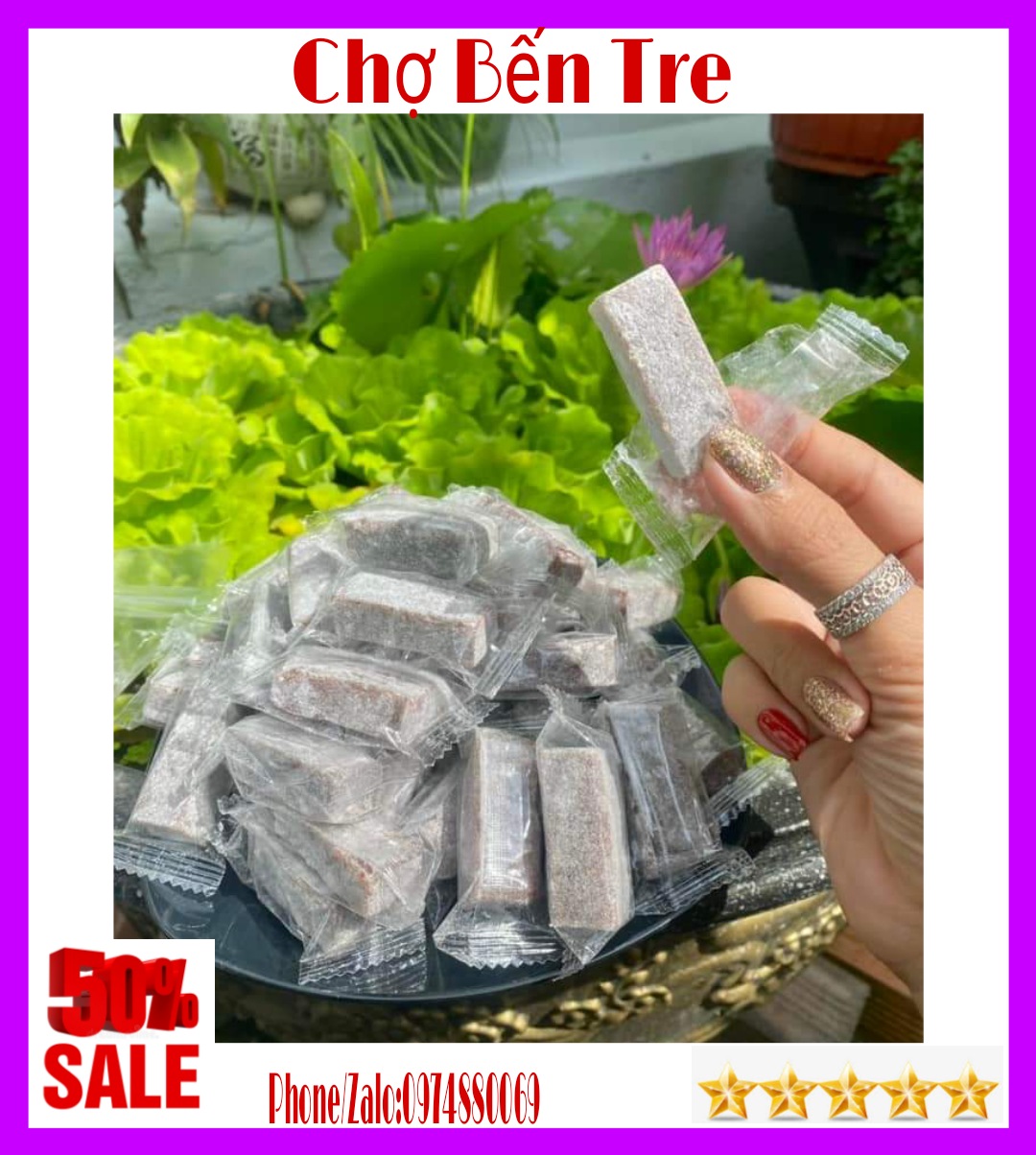 (FREESHIP) 1KG KẸO GỪNG DẺO PHẤN BẾN TRE - CHỢ BẾN TRE