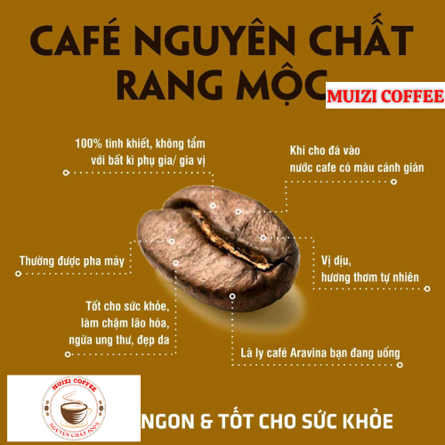 Cà phê hạt nguyên chất, cà phê hạt ROBUSTA 100% Rang Mộc ( 1KG )