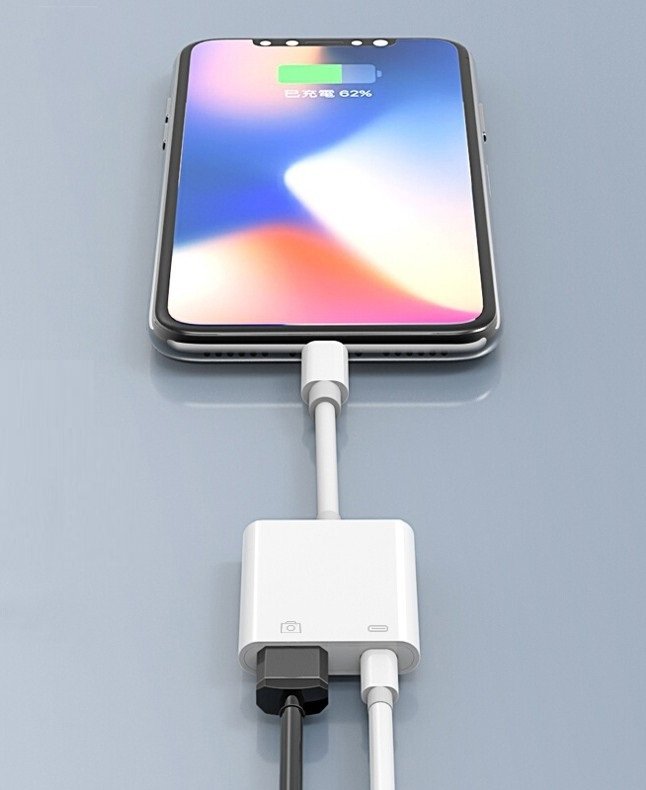 Cáp OTG USB Lightning to USB 3.0 kèm lỗ sạc pin