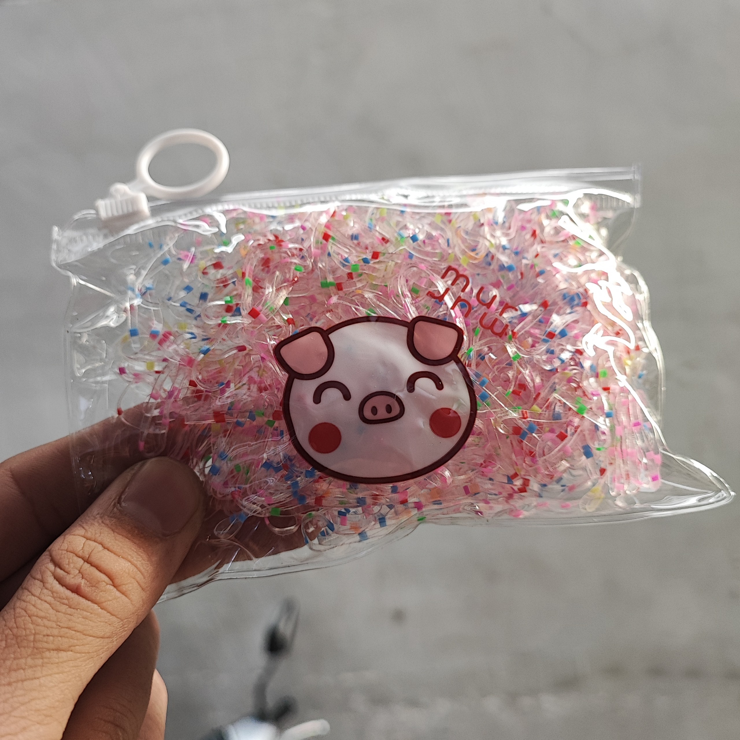 Thun cột tóc cho bé túi zip hoa cúc - dumi shop