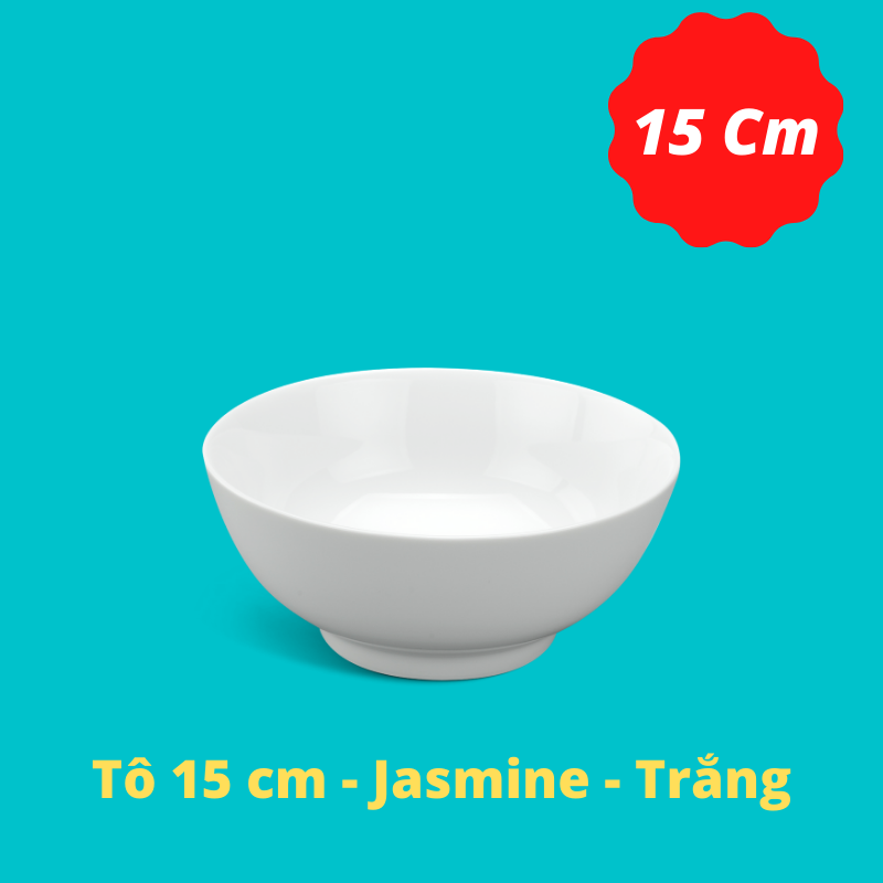 [HCM]Bộ 5 Tô 15cm - Jasmine - Trắng