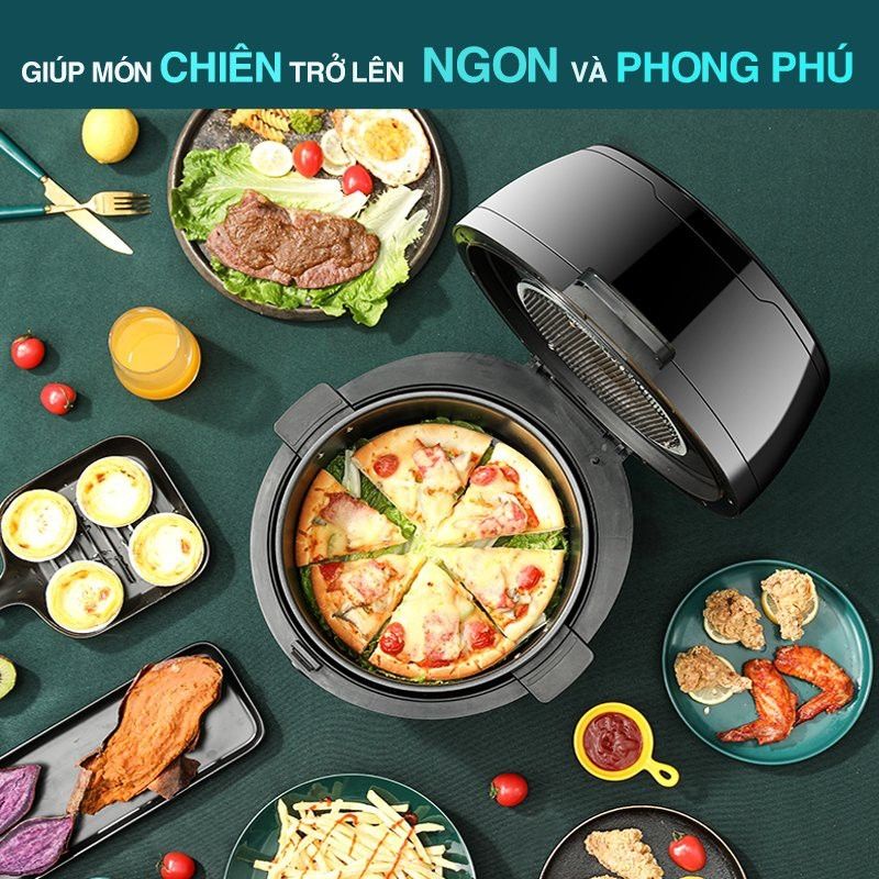 NỒI CHIÊN KHÔNG DẦU CAMEL THẾ HỆ MỚI 8L - KHÔNG DẦU, KHÔNG MÙI, KHÔNG KHÓI - AN TOÀN, TIỆN LỢI - NÚM CƠ, CỬA KÍNH TIỆN LỢI