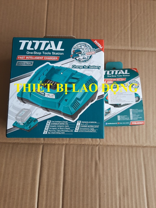 COMBO SẠC NHANH,PIN 20V TOTAL TFCLI2003 TFBLI2001