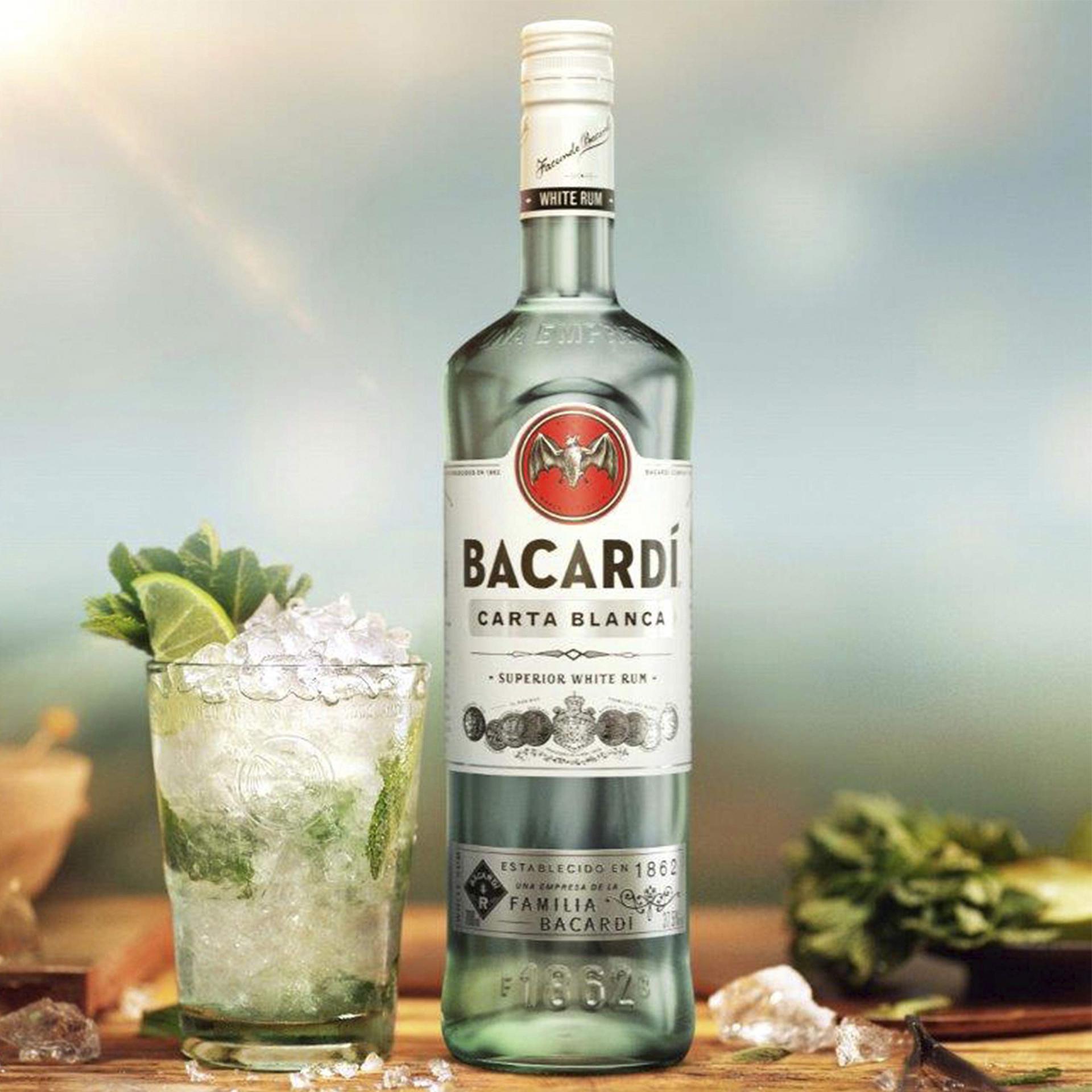 Rum Trắng Bacardi pha chế cocktail làm bánh tiramisu nước ép 750ml