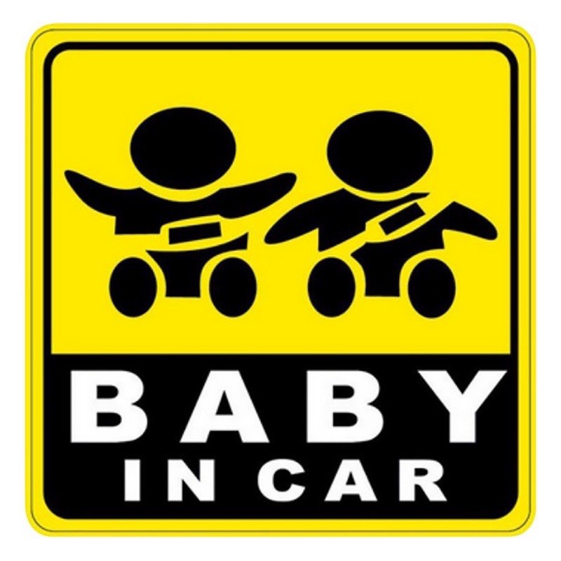 Tem/Miếng dán phản quang xe ô tô Baby In Car