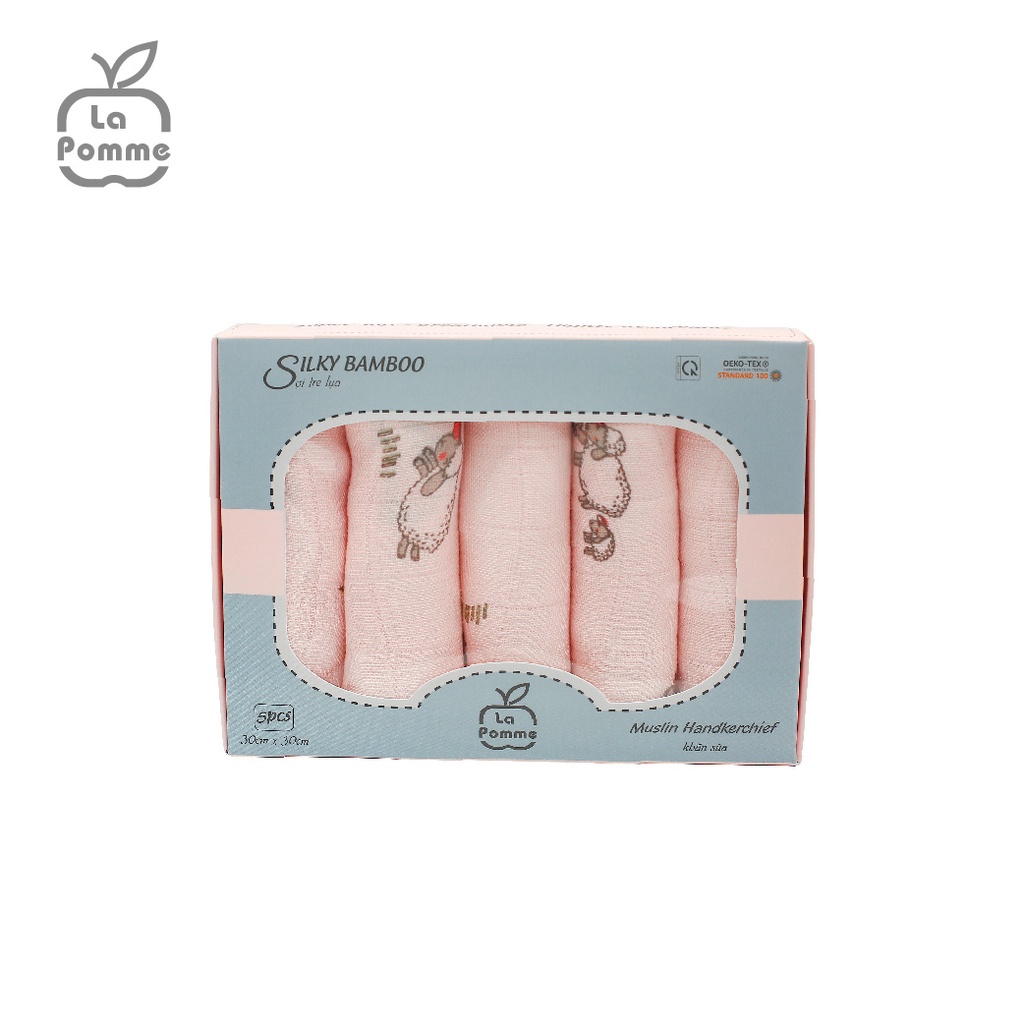 K001 Set 5 Khăn sữa sợi tre lụa (30x30cm) La pomme